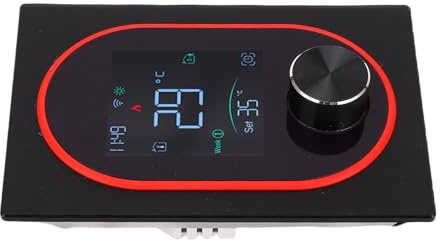 Jiawu Smart Knob Termostat 2,4 GHz Programmerbar APP LCD Touch Control för Uppvärmning Av Vatten i Hemmet, Inbyggd Installation för Energieffektivitet (Svart)