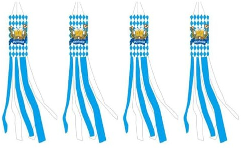 NEIQIUWING 1/4 sacco a vento Oktoberfest con bandiera bavarese, bianco e blu, da appendere all'aperto