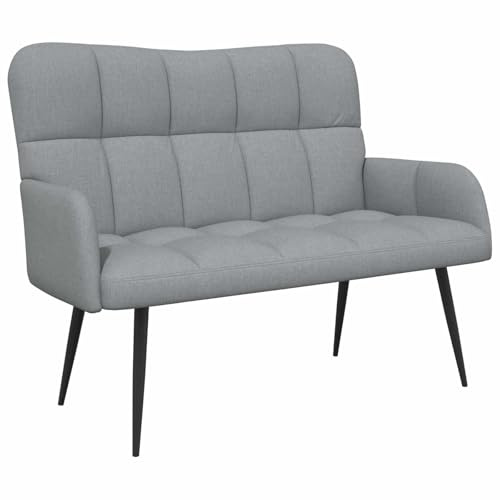 Mhdvray Zweisitzer Sofa Hellgrau 115 x 61 x 87 cm Stoff Metallbeine platzsparendes kleines Design Modernes Gemütliches Loveseat für Living Room Bedroom Schlafzimmer