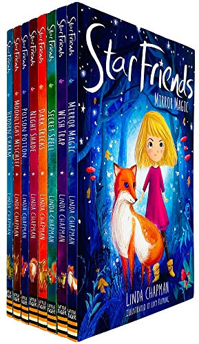 Star Friends Series 8-Bücher-Sammlungsset von Linda Chapman (Spiegelmagie, Wunschfalle, Geheimzauber, Dunkle Tricks, Nachtschatten, Gifttrank, Mondlicht-Unfug und versteckter Zauber)