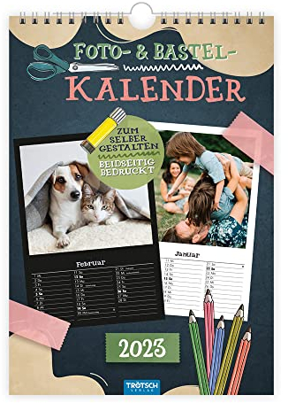 Trötsch Foto- und Bastelkalender A4 2023: selbstgestalten basteln schenken kreativ sein