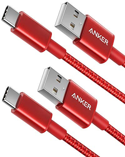 Anker Type C Cable, [2-Pack 3Ft] Premium Nylon USB-C to USB-A Fast Charging Type C Cable, for iPhone 17/16/15, iPad Pro, Samsung Galaxy, MacBook Pro,and More(Red