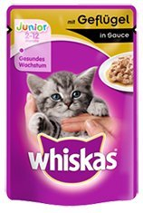 whiskas Junior mit Geflügel in Sauce | 24x 100g Kätzchenfutter nass