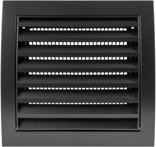Vent Systems 150 x 150 mm / 6 x 6 Inch Anthracite Square Louvered Air Supply Vent Cover - Dryer, Air Conditioner Vent Cover, HVAC Exhaust Ventilation Grille for Bathroom, Home, Kitchen