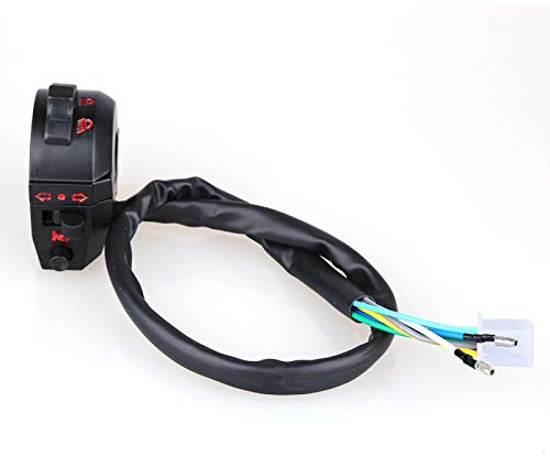 Motorrad Lenkerschalter 7/8 Zoll Linksschalter Universaler mit Fernlicht Abblendlicht Blinker Hupe 12V für Chopper Cruiser Dirt Bike Quad ATV Roller