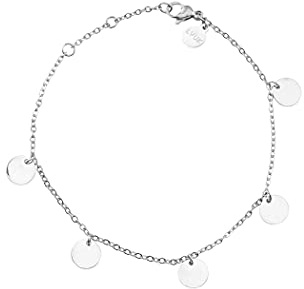 LUUK LIFESTYLE Modisches Edelstahl Armband mit Plättchen Anhängern und Schmuckbox, einzigartiges Schmuckgeschenk, alltagstaugliche Modeaccessoires für Sie, elegantes und frisches Aussehen, Silber