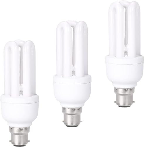 KOR Energy Saving Light Bulbs, 11W CFL Low Energy Light Bulbs Bayonet, B22/BC/Bayonet Cap, 660 Lumens, 6400K Daynight Bulb, 3 Pack