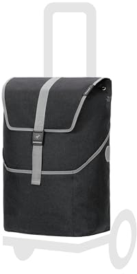 Andersen Einkaufstrolley Ersatztasche - 37 Liter - mit Kühlfach - Seiten- & Fronttasche - wasserabweisend - Reflektoren - faltbar - Mikkel schwarz