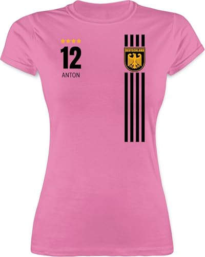 Geschenk mit Namen personalisiert by Shirtracer - Shirt Damen - 2026 Fussball WM Fanartikel - Deutschland Germany Trikot Style