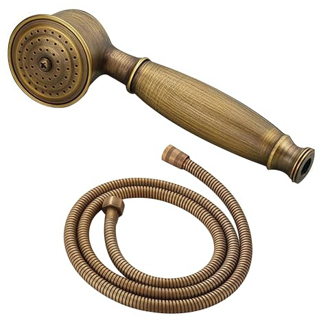 Assiavree Cabeza de Ducha, Juego de Ducha, Teléfono Retro de latón Ducha en Forma de teléfono, Utilizado en Baño y Ducha Soporte de Cobre (Color : Shower Head Hose)