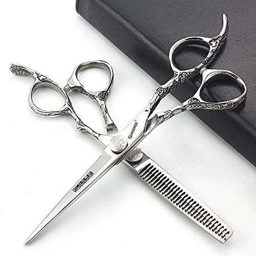 6 Zoll/7 Zoll personalisierte Rose Print Schere Set für Friseure (Schere Set)... (7 Zoll -2Stück-B) | Japan, 440 C, Schere