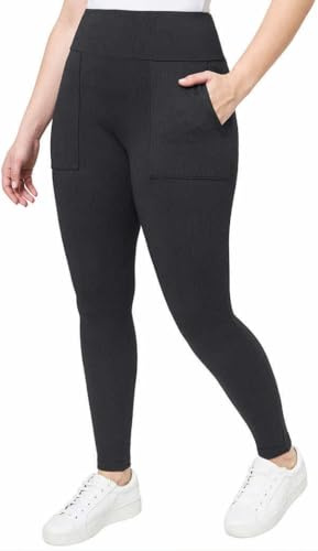 Mondetta Womens Midweight High Rise Jacquard Knit Legging (US, Alpha, Medium, Regular, Regular, Black/Gray)