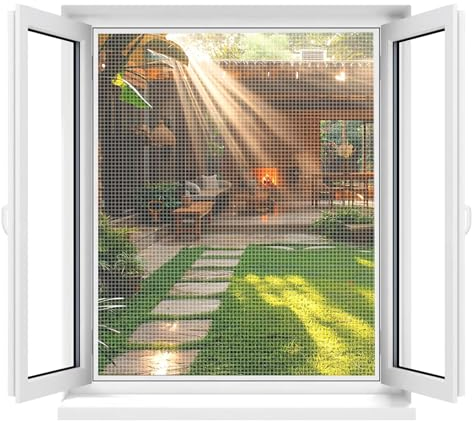 Fliegengitter Fenster, 150×250cm, Moskitonetz Dachfenster Fliegenschutzgitter, Fliegengitter Balkontür Lassen Frische Luft Und Licht Herein für alle Fenster, Weiß