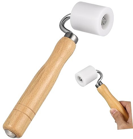 Homoyoyo Sewing Roller Tool Wallpaper Seam Roller POM and Wood Construction for Non-Woven and Foil Wallpaper Application
