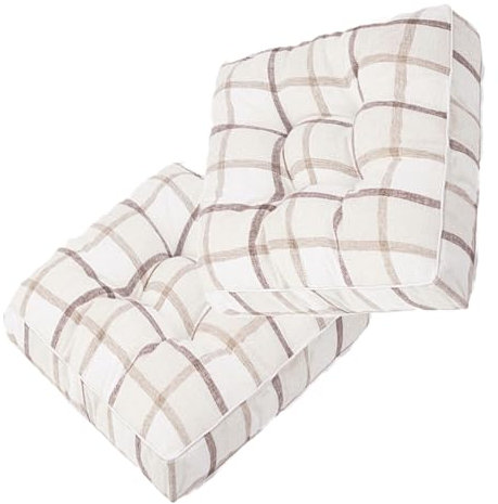 Set of 4/2/1 Seat Cushion Chair, Seat Cushion, High Seat Cushion, Suitable for Indoor and Outdoor Use, 40 x 40 x 9 cm/45 x 45 x 9 cm(D19,2PCS_45X45CM)