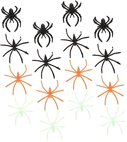 Gogogmee Halloween Glow Spider Set 100 Stück Kunststoff Glow-in-the-adornments Dekorative Spinne Party Zubehör