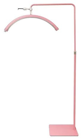 Lampada estetista, Lampada mezza luna estetica, Lampada extension ciglia, Con supporto per cellulare, adatto per la bellezza, Le sopracciglia, i tatuaggi e la cura del viso e della pelle (Rosa, 50W)