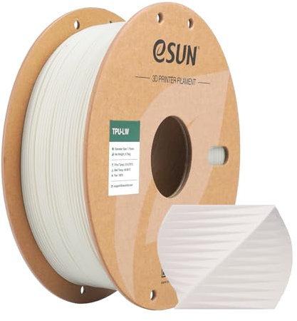 eSUN Light Weight TPU Filament 1.75mm, 3D Drucker Filament TPU-LW, Maßgenauigkeit +/- 0.05mm, 0.75KG Spule schäumendes Material für Modelldruck (Weiß, 1KG)
