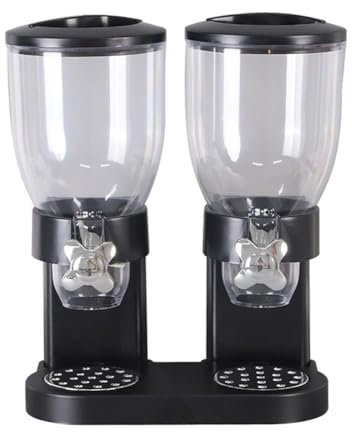 Dispensador de cereales para encimera, dispensador doble de cereales, dispensador de alimentos secos, compartimento de alimentos, dispensador hermético para almacenamiento de alimentos