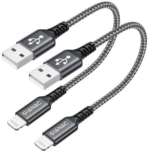 GIANAC iPhone Ladekabel 0.5M+0.5M iPhone Kabel,USB auf Lightning Kabel | [MFi-Zertifiziert] Ladekabel iphone SchnellKabel für iPhone 14 13 12 11 Pro Max Mini XR XS X 8 7 6 6s Plus 5 SE