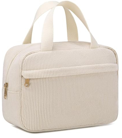 Aucuu Borsa Cosmetica, Borsa da Toilette, Beauty Case da Viaggio, Pochette da Borse Cosmetica, Trousse Trucchi Organizer, Borse Cosmetice in Velluto a Coste per Donne Ragazze
