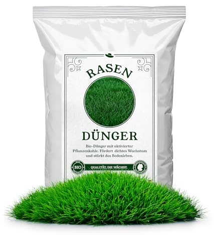 Der Gartencoach Rasendünger mit aktivierter Pflanzenkohle | nachhaltiger, biologischer Rasendünger | Spezialdünger für alle Rasenflächen und Ziergräser | idealer Frühjahrsdünger (5 Kilogramm)