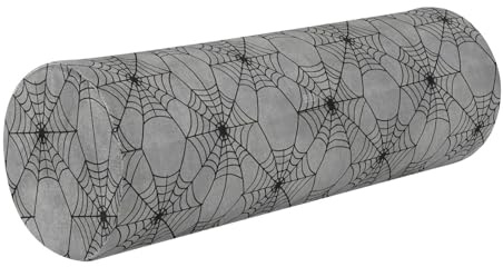 EtherSpher Funda de almohada cervical de Halloween gris gótico con cremallera, rollo cervical para dormir
