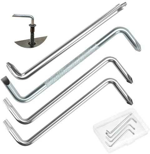 WRENYZK 4 Stück Offset-Schraubendreher-Set , PH0/PH1/PH2/T20/T25 Z-Typ Doppelkopf-Schraubendreher-Set, 90 Grad Kreuzschlitz und Schlitzkopf Offset Magnetische Schraubendreher mit Organizer