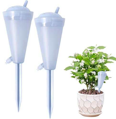 2 unidades de riego automático, sistema de riego ajustable para balcón, dispensador de agua de 200 ml, dispensador de agua portátil, para plantas, riego por goteo con válvula de control para plantas