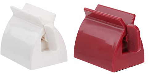 SAFIGLE Exprimidor de Pasta de Dientes Ruedas, 2 Piezas, Material Abs Resistente, Dispensador de Cantidad Uniforme para Accesorios de Baño Prácticos