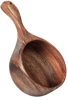EURDFHY Träskål träskål handgjord fleranvändning salladsskål frukttallrik havregrynsskål med handtag ramen nudlar serveringsskål (akacia träskål)