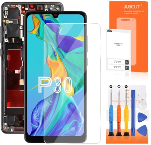 LCD Display pour Huawei P30 Écran LCD pour Huawei P30 ELE-L09 ELE-L29 6,1 Pouces Incell Ecran Replacement Écran Tactile Touchscreen Assemblée avec Réparation Kit (Noir avec Cadre, sans Empreinte)