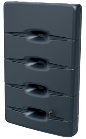 Flat Rainwater Tank 400L – Slim Wall-Mounted Water Storage, Durable & Weather-Resistant, UV & Frost-Proof, Anthracite or Grey, Ideal for Garden & Outdoor Use (Anthracite)
