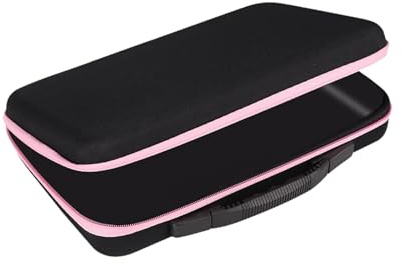 RoaQinFo Electric Drill Carrying Case Zipper Closure Multi-Purpose Hard Tool Box with Electric Wrench Handle, Pink