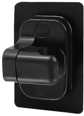 Duschmunstyckehållare, justerbar duschställ sugkoppstyp stansfri handhållen konsol duschmunstyckehållare väggmonterad badrumsmunstycke fast bas (grå)(Black)