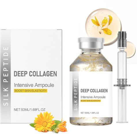Deep Collagen Peptide Intensive Ampoule, Korean Anti-Aging Facial Essence for Face Tightening, Lifting, Smoothing, Hydrating