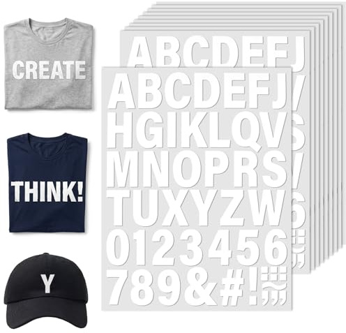 HJZHII 10 Blatt Buchstaben Aufbügeln Groß Bügelbuchstaben für Textilien | Nummern Buchstaben und Zahlen zum Aufbügeln Bügelbild Aufnäher Bügel-Buchstaben für Kleidung T-shirt Fußball Basketball