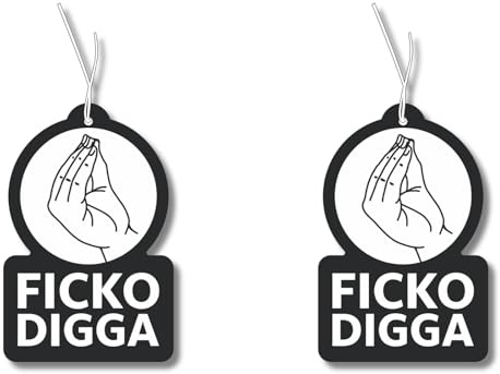 2x Duftbaum mit Ficko Digga Motiv, Wagen lustig Duftspender, Duftbaum Auto tuning, Lufterfrischer, Duftanhänger Auto Set, Autoduft, Scherzartikel