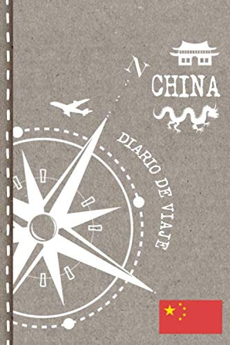 China Diario de Viaje: Libro de Registro de Viajes - Cuaderno de Recuerdos de Actividades en Vacaciones para Escribir, Dibujar - Cuadrícula de Puntos, Bucket List, Dotted Notebook Journal A5