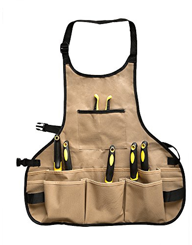 BOJECHER Garden Apron for Men Women with 14 Pockets, Gardening Tool Work Aprons