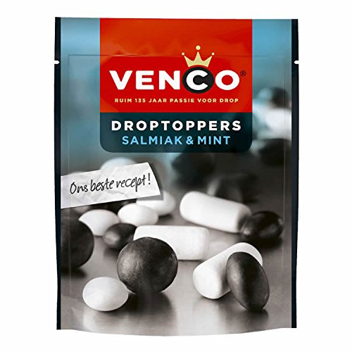 Venco Droptoppers Salmiak & Schulkreide Lakritz 255g Salzige und Süße Lakritze aus Holland