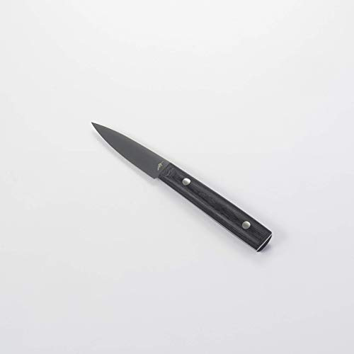 KAI Michel BRAS Quotidien Officekniv nr 1 med 7,5 cm bladlängd – titanbelagt universalblad av A8-stål – Pakka trä svart – Made in Japan