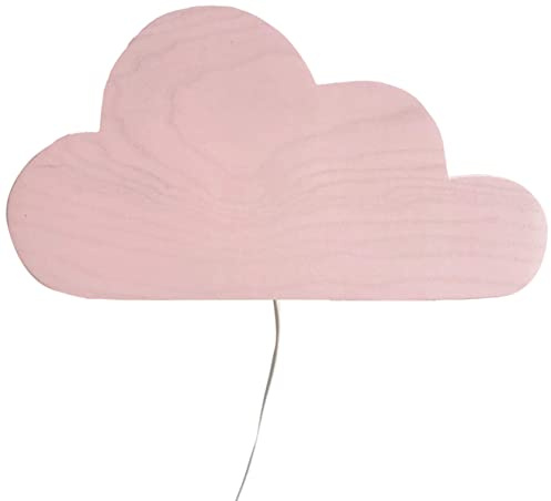 Clevere Kids Kinder-Wandlampe Alle meine Tiere | Handarbeit aus der EU | hochwertige Leselampe, Nachtlicht aus Holz | E14 (Wolke rosa)