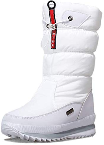 Solshine - Botas de nieve para mujer de media caña con forro impermeable 949, Blanco, 40 EU