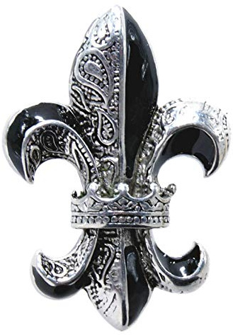 Kiss of Leather Grand Pendentif Fleur de Lis en Acier Inoxydable N°14
