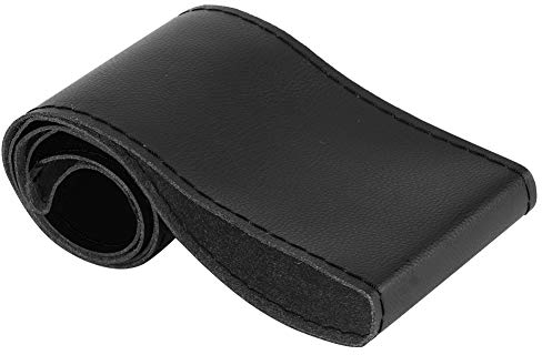 Cubierta de cuero de microfibra para volante, cubierta para volante de 15 pulgadas Cubierta de cuero de microfibra para volante, accesorio universal para coser para el interior del coche(Negro)