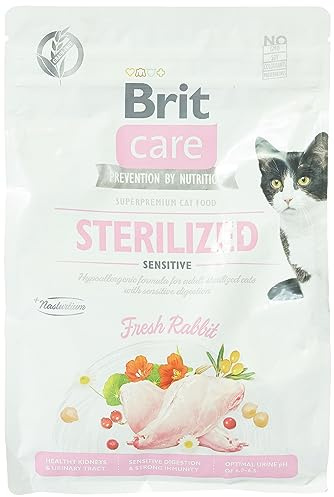 Brit Care Sensitive Trockenes Katzenfutter, Kaninchenfleisch, kastriert, Erwachsene, ohne Getreide, 2 Kg
