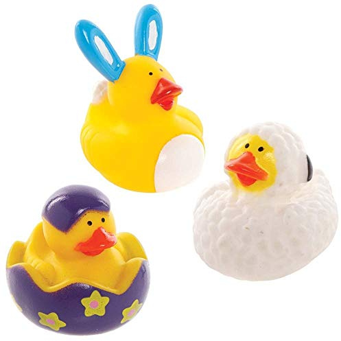 Baker Ross Easter Rubber Ducks - Pack of 6, Easter Crafts, Craft For Kids (AX872)