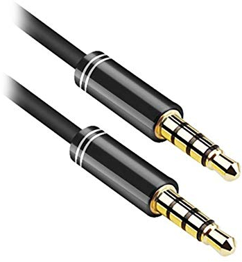 Bolwins F95S 3,5 mm audio video AV cavo adattatore - 1 m 4 poli per schermo auto, cuffie, lettore DVD, AUX - cavo AV In/Out per cuffie, smartphone, tablet, MP3, PC - impianto stereo