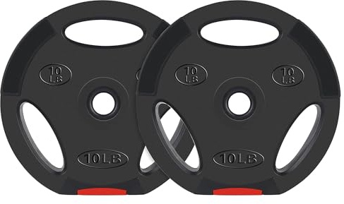 Signature Fitness Vinyl Standard 2.5 cm Hantelscheibe für Krafttraining und Gewichtheben, 4,5 kg, Paar